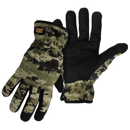 CAT Utility Gloves, Men's, 2XL, Open Cuff, Spandex, Camouflage CAT0122702X